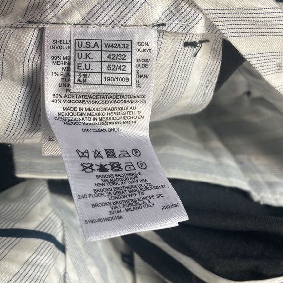 Mens Brooks Brothers Regent Fit Charcoal Reda Flexo Merino Wool Trousers 42x27 - Picture 5 of 13